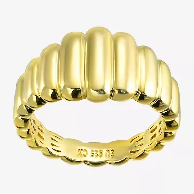 Silver Addiction Womens 11.5MM 14K Gold Over Band