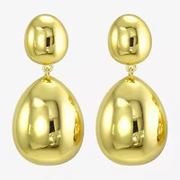 Silver Addiction Womens 14K Gold Over Silver Drop Earrings