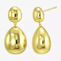 Silver Addiction Womens 14K Gold Over Silver Drop Earrings
