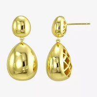 Silver Addiction Womens 14K Gold Over Silver Drop Earrings