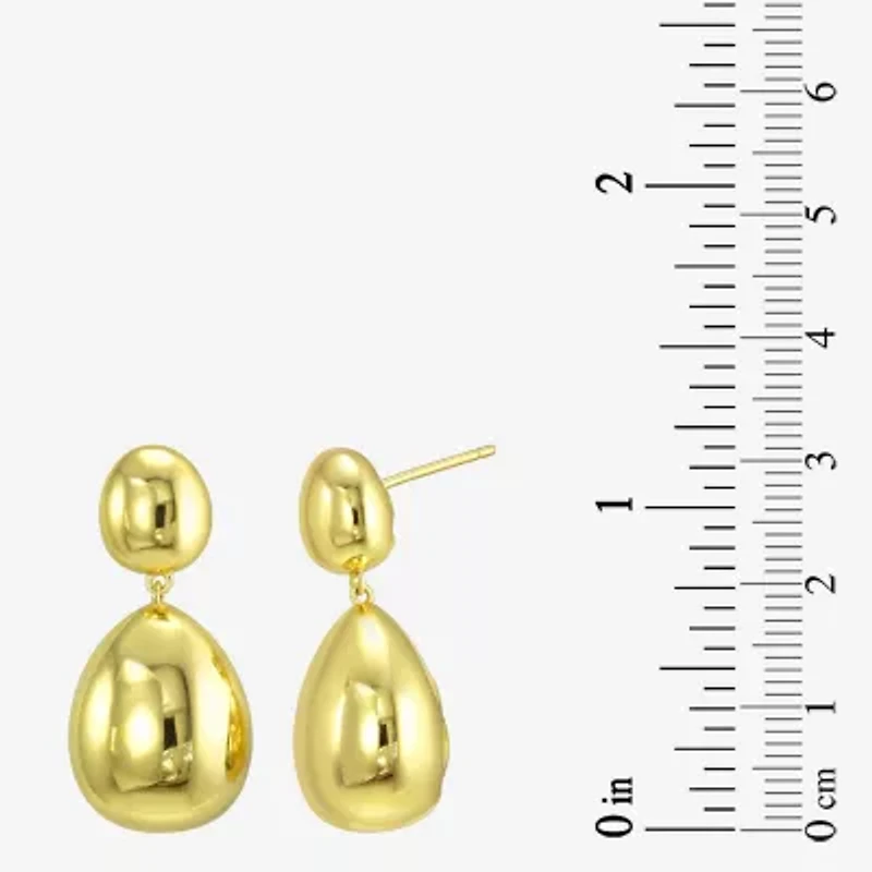 Silver Addiction Womens 14K Gold Over Silver Drop Earrings