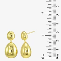 Silver Addiction Womens 14K Gold Over Silver Drop Earrings