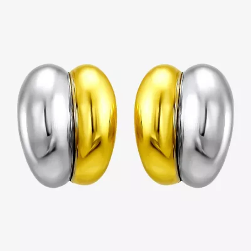 Silver Addiction Womens 14K Two Tone Gold Over Silver 19.7mm Hoop Earrings