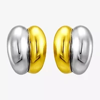 Silver Addiction Womens 14K Two Tone Gold Over Silver 19.7mm Hoop Earrings