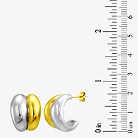 Silver Addiction Womens 14K Two Tone Gold Over Silver 19.7mm Hoop Earrings