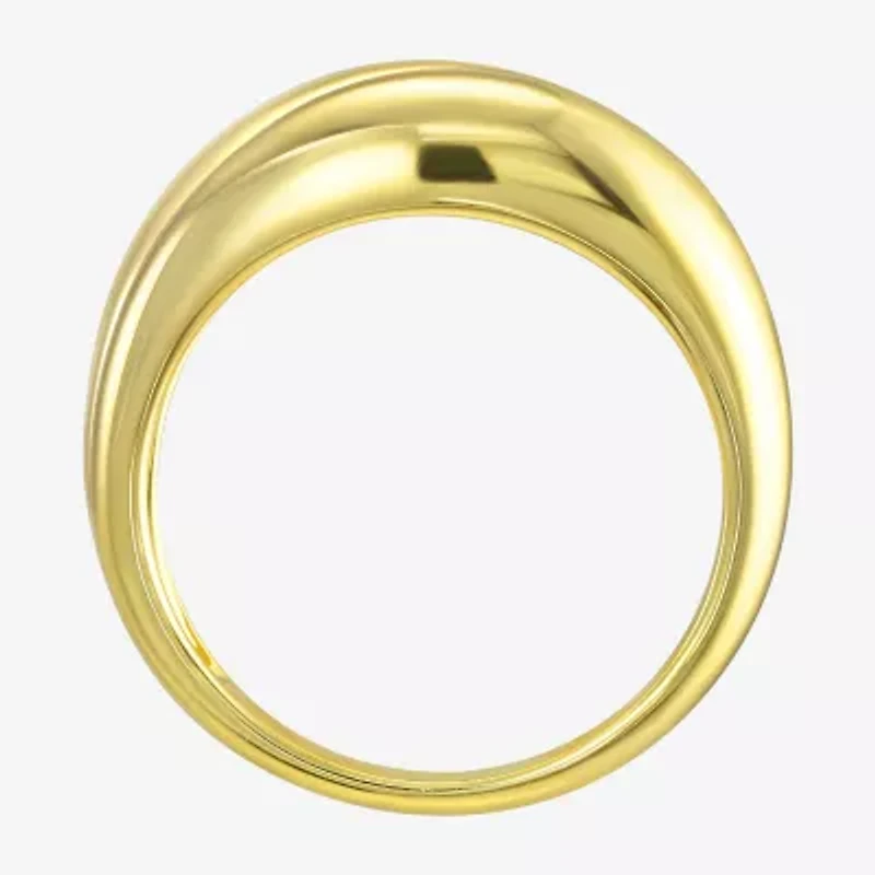 Silver Addiction Womens 14K Gold Over Silver Bypass  Band