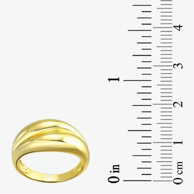 Silver Addiction Womens 14K Gold Over Silver Bypass  Band