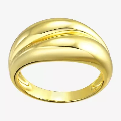 Silver Addiction Womens 14K Gold Over Silver Bypass  Band