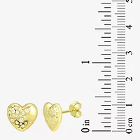 White Cubic Zirconia 14K Gold Over Silver 10.7mm Stud Earrings