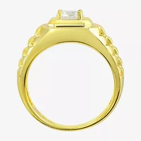 Mens White Cubic Zirconia 14K Gold Over Silver Fashion Ring