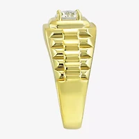 Mens White Cubic Zirconia 14K Gold Over Silver Fashion Ring