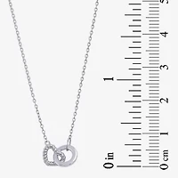 Womens Sterling Silver Heart 18 Inch Pendant Necklace