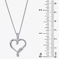 Womens Sterling Silver Heart 18 Inch Pendant Necklace