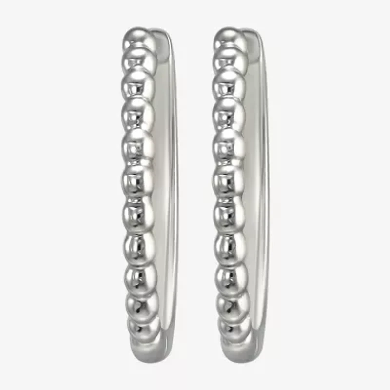 Womens Sterling Silver 17mm Hoop Earrings