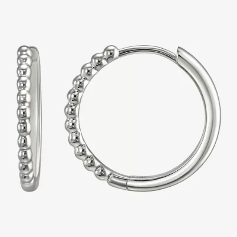 Womens Sterling Silver 17mm Hoop Earrings