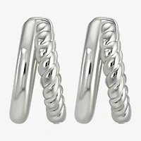 Womens Sterling Silver 12.2mm Hoop Earrings