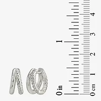 Womens Sterling Silver 12.2mm Hoop Earrings