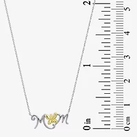 Womens White Cubic Zirconia Sterling Silver Butterfly 18 Inch Pendant Necklace