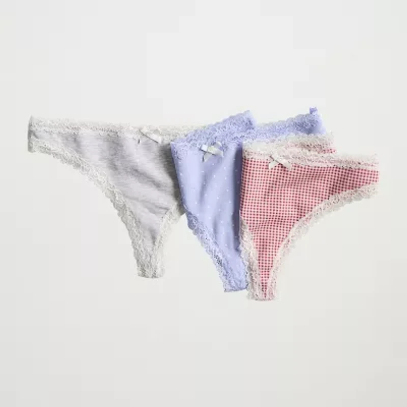 Arizona Body Cotton with Lace Thong