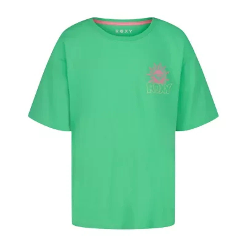 Roxy Big Kid Girls Crew Neck Short Sleeve Oversized Graphic T-Shirt