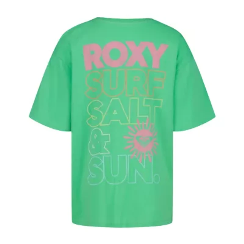 Roxy Big Kid Girls Crew Neck Short Sleeve Oversized Graphic T-Shirt