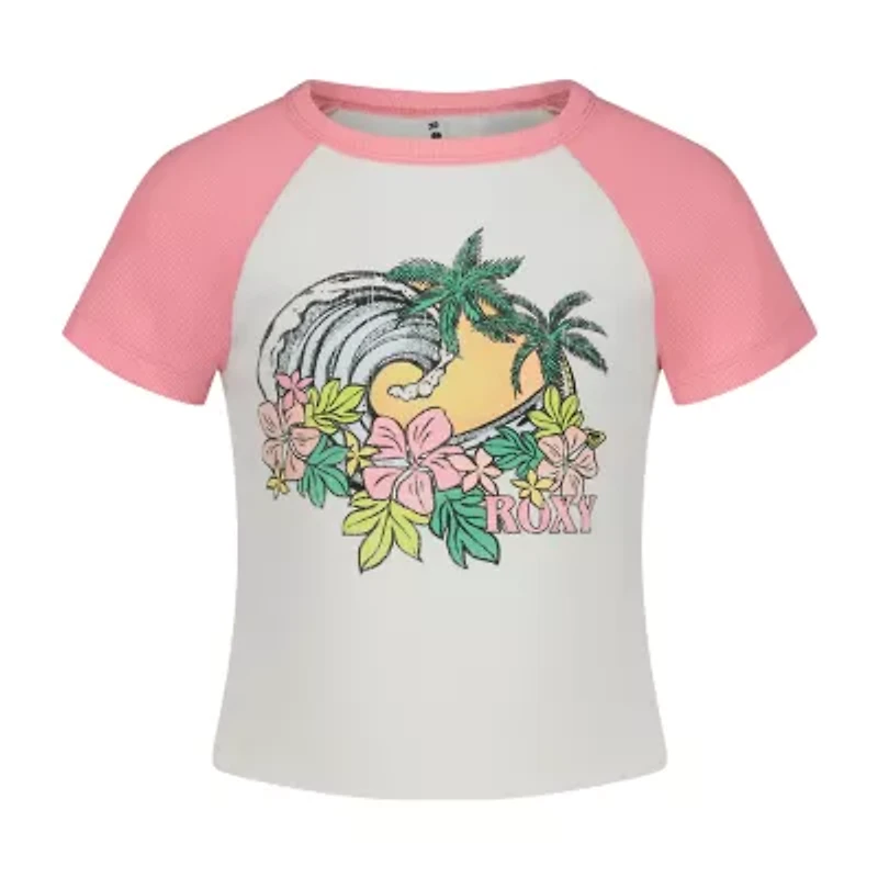 Roxy Big Kid Girls Crew Neck Short Sleeve Fitted Graphic T-Shirt