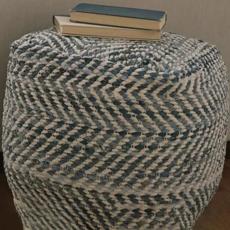 Signature Design by Ashley® Chevron Pouf Ottoman