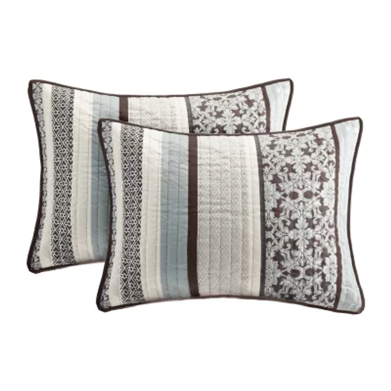 Madison Park Dartmouth 5-Pc Jacquard Quilt Set With Throw Pillows