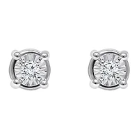 Tru Miracle /3 CT. T.W. Natural White Diamond Sterling Silver Round Stud Earrings