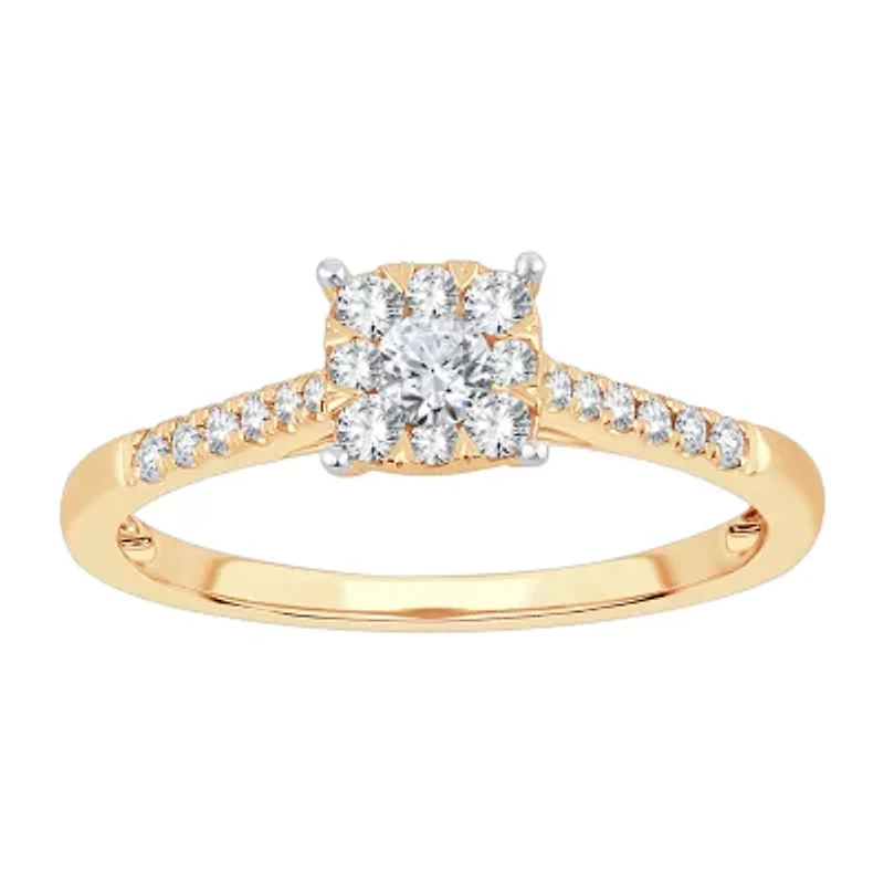 Womens / CT. T.W. Natural White Diamond 10K Gold Cushion Engagement Ring