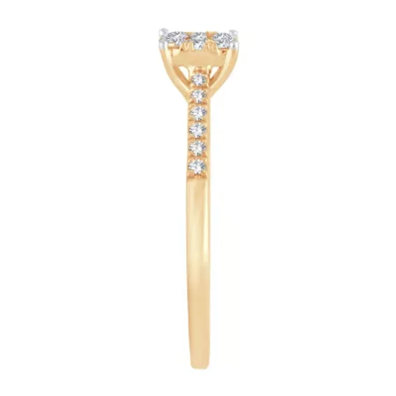 Womens / CT. T.W. Natural White Diamond 10K Gold Cushion Engagement Ring