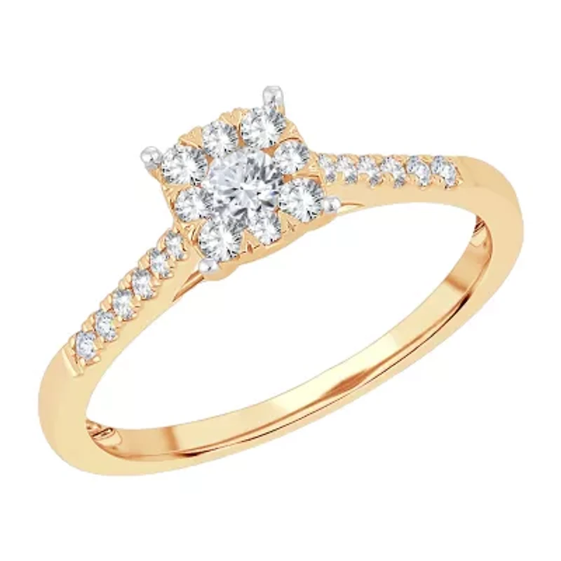 Womens / CT. T.W. Natural White Diamond 10K Gold Cushion Engagement Ring