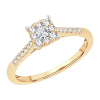 Womens / CT. T.W. Natural White Diamond 10K Gold Cushion Engagement Ring