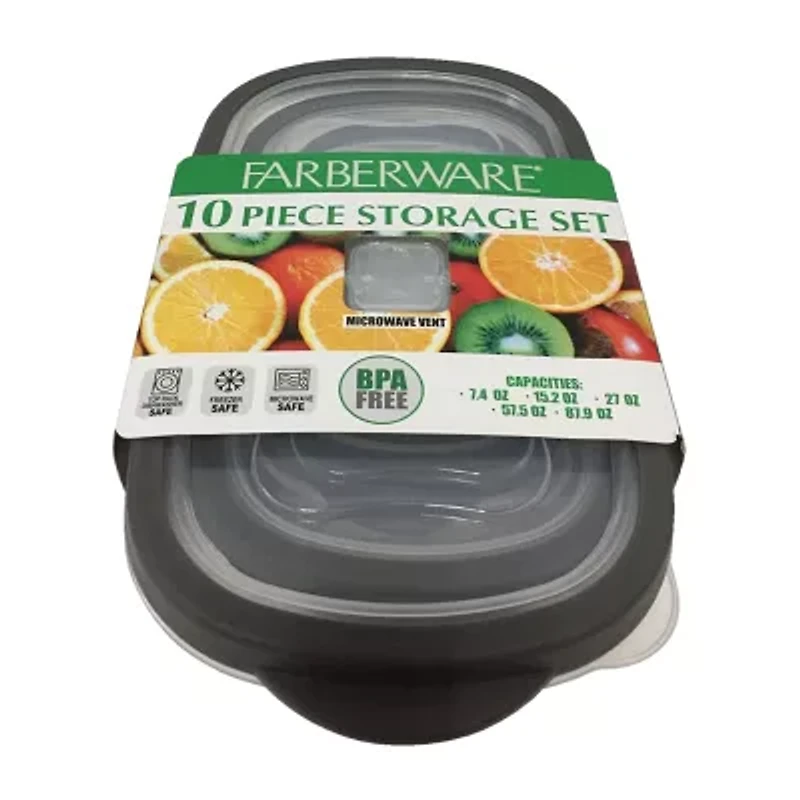 Farberware Vented Nesting 10-pc. Plastic Stackable Food Container