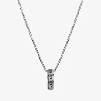 J.P. Army Men's Jewelry Dad Stainless Steel 24 Inch Box Round Pendant Necklace