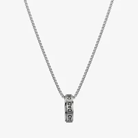 J.P. Army Men's Jewelry Dad Stainless Steel 24 Inch Box Round Pendant Necklace