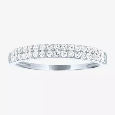 (G-H / Si2-I1) Womens 3MM 1/4 CT. T.W. Lab Grown White Diamond 10K Gold Anniversary Wedding Band