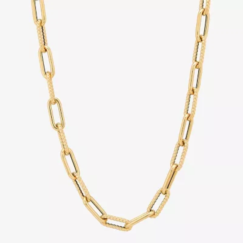 Womens 14K Gold Inch Link Necklace