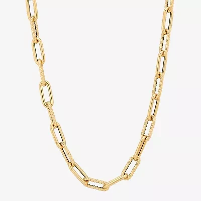 Womens 14K Gold 17 Inch Link Necklace