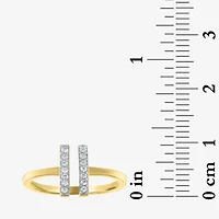 Diamond Addiction Dobule Bar Open Edge 1/10 CT.T.W. Natural Band 14K Gold Over SIlver or Sterling