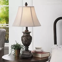 Stylecraft Dark Brown with Tappered Shade Table Lamp