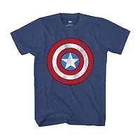 Mens Crew Neck Short Sleeve Regular Fit Captain America Marvel Graphic T-Shirt