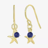 Silver Treasures 14K Gold Over Star Drop Earrings