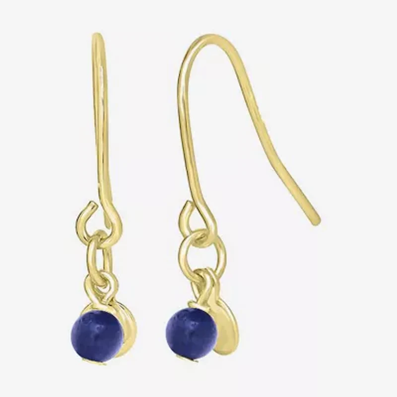Silver Treasures 14K Gold Over Round Drop Earrings