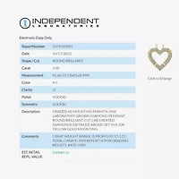 H-I / I1) Womens 1/ CT. T.W. Lab Grown White Diamond 10K Gold Heart 18 Inch Pendant Necklace