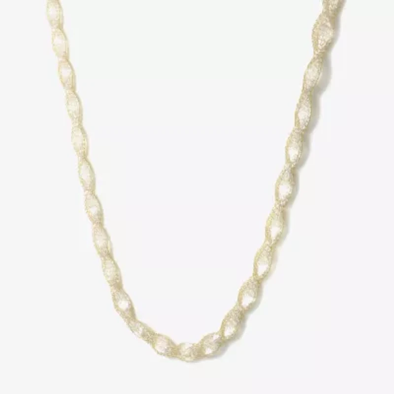 Made in Italy Womens 10K Gold 18 Inch Link Necklace