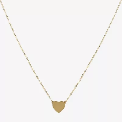 Made in Italy Womens 14K Gold Heart 18 Inch Pendant Necklace