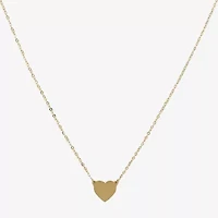 Made in Italy Womens 14K Gold Heart 18 Inch Pendant Necklace