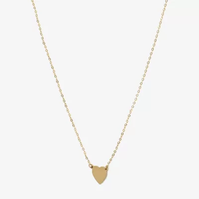 Made in Italy Womens 14K Gold Heart 18 Inch Pendant Necklace