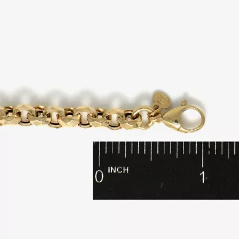 Made in Italy Womens 14K Gold 7.5 Inch Hollow Rolo Chain Bracelet